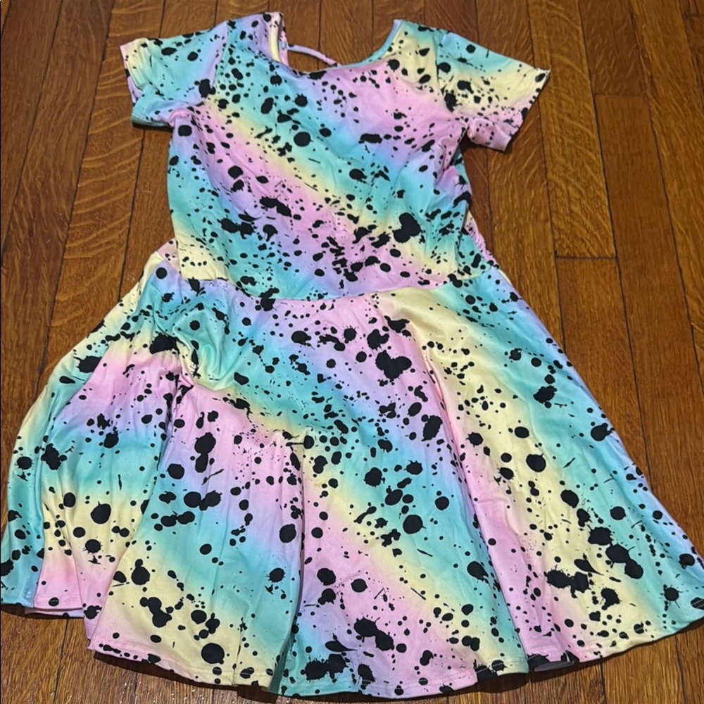 Pink and Green Casual Dress